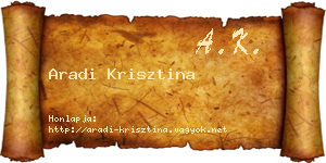 Aradi Krisztina névjegykártya